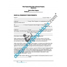 Bill of Sale of Personal Property - West Virginia (No Warranty)